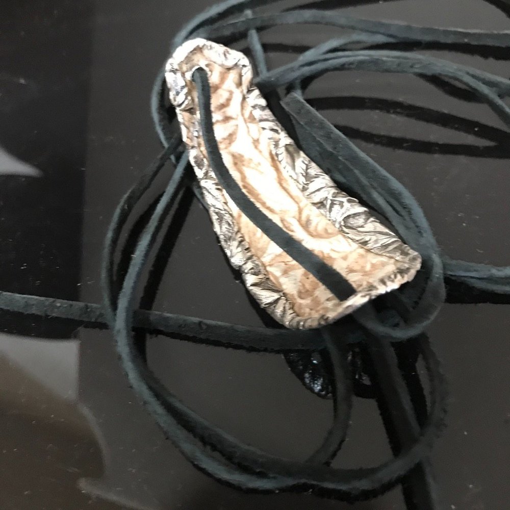 Floral Antique Tie Wrap Bracelet Sterling Silver 925 Kirk Stieff Cuff Yoga Boho - Picture 10 of 11